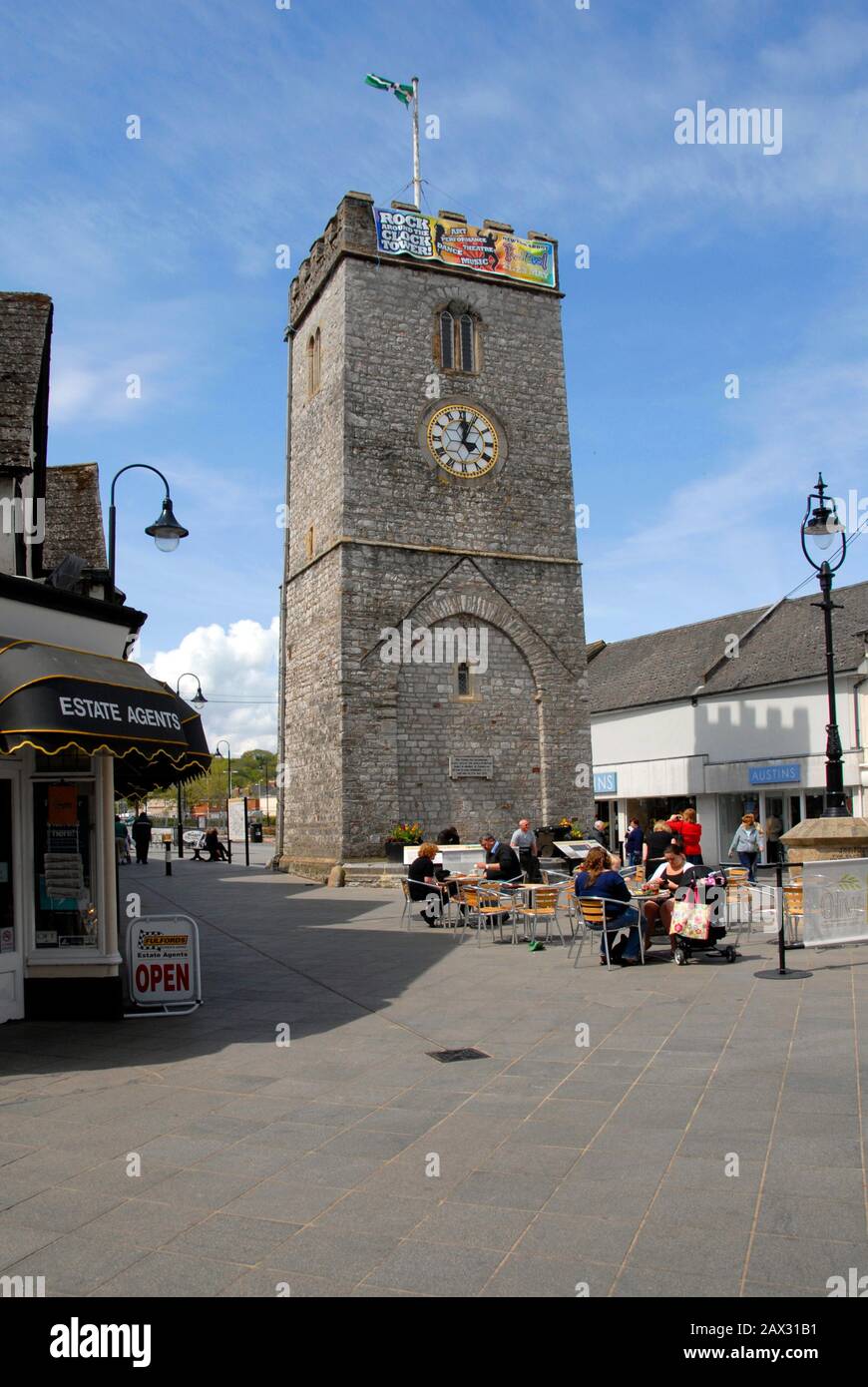 The medieval tower of St Leonard, Newton Abbot, Devon, England, known
