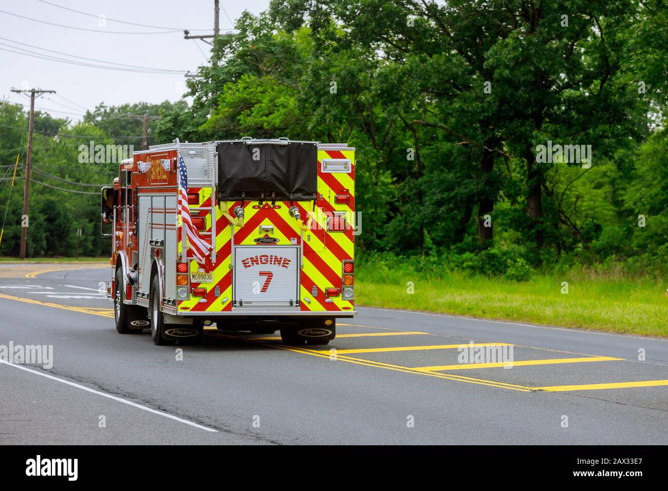 10 February 2020 Sayreville NJ USA Fire Department vehicles stationed