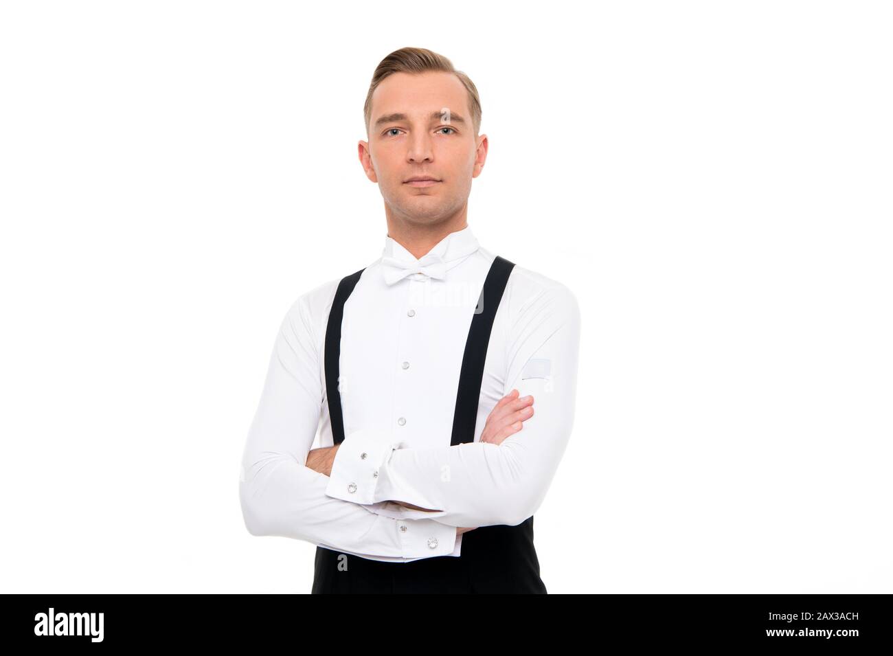 Gentlemens club. Confidence concept. Guy confident face dressed in