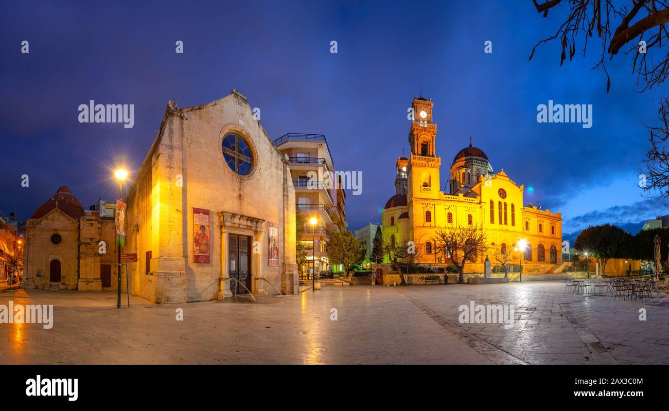 Agios Minas (Saint Minas) Cathedral, Heraklion, Crete island, Greece Stock Photo