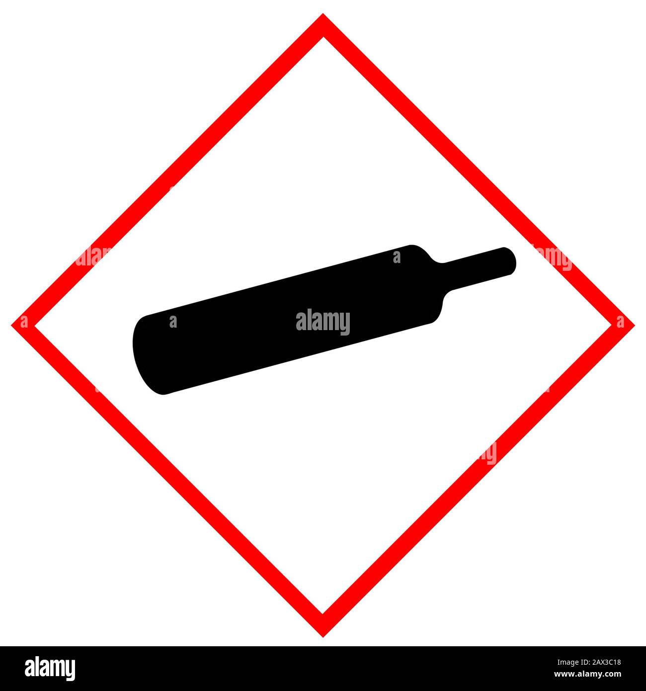 Gasses under pressure (symbol gas bottle) sign Stock Photo
