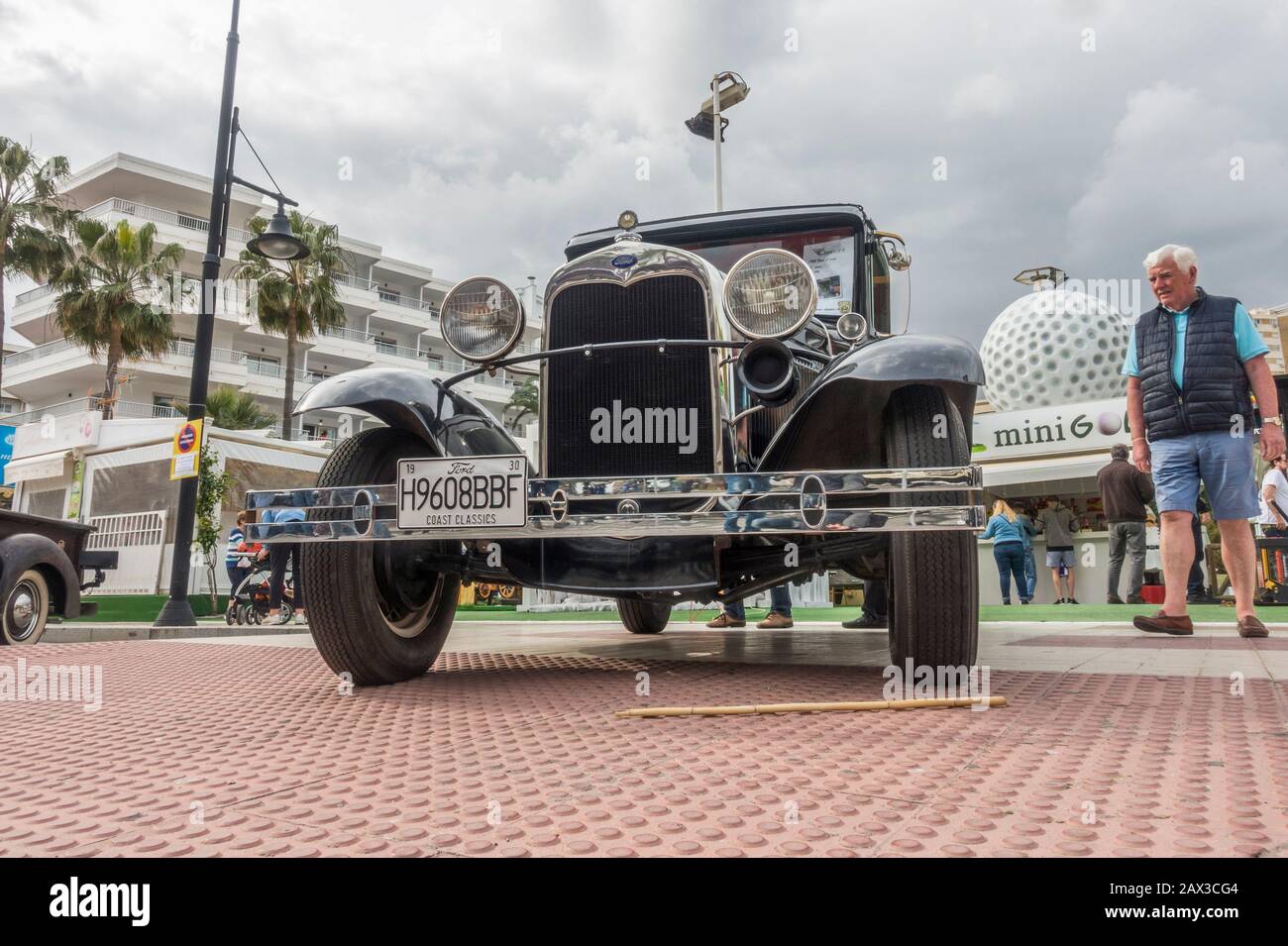 1930 Ford Model A on display during street festival. Torremolinos, Spain. Stock Photo