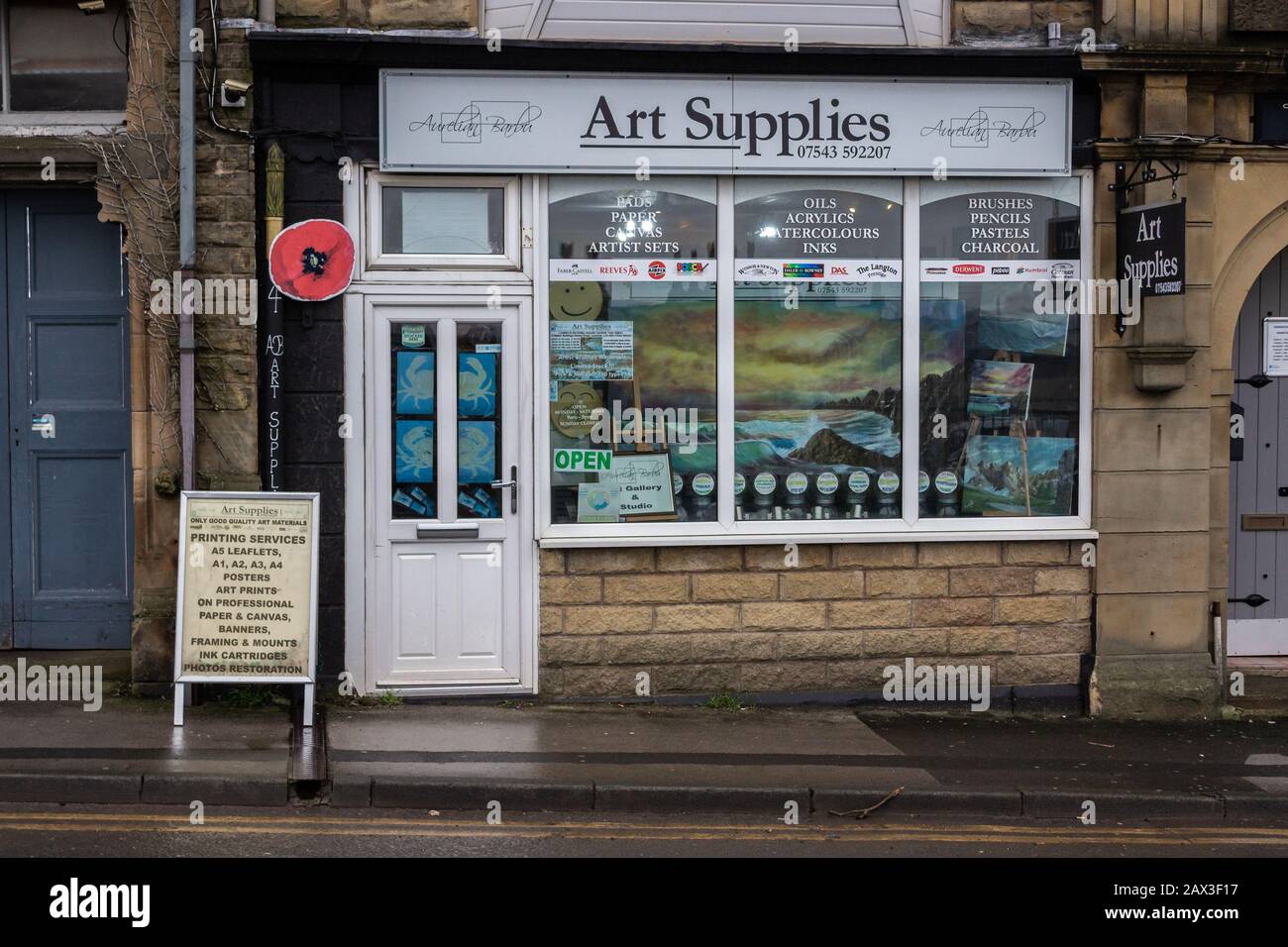 Art Supplies store, Market Street, Carnforth Stock Photo Alamy