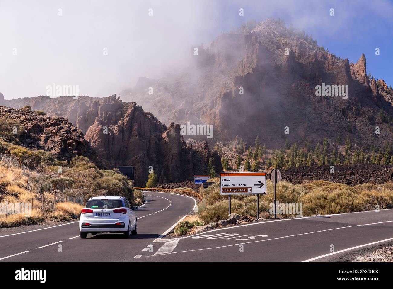 Mist over the Teide National Park, Tenerife, Canary Islands Stock Photo