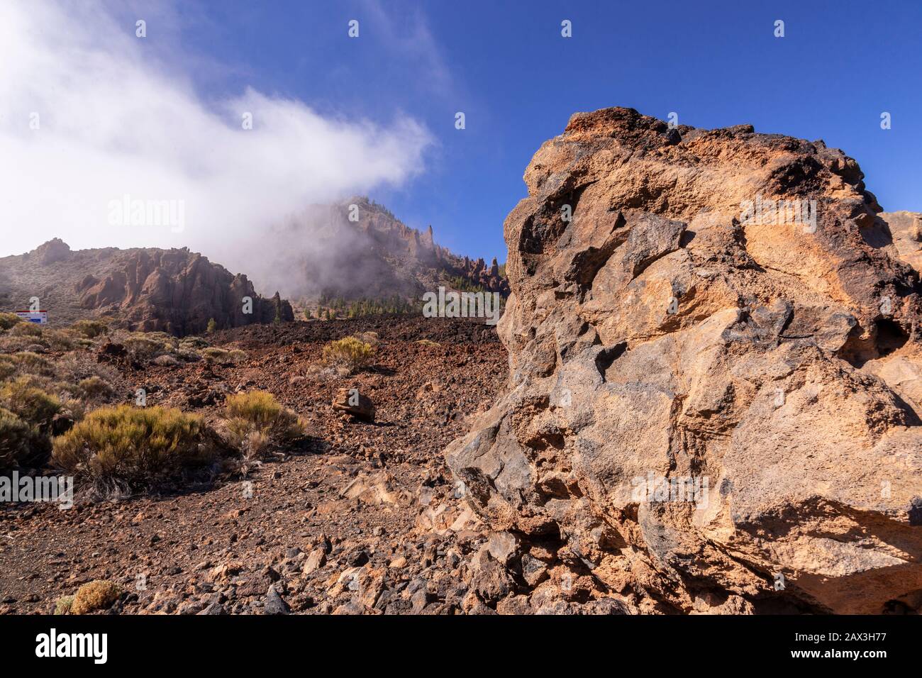 Mist over the Teide National Park, Tenerife, Canary Islands Stock Photo