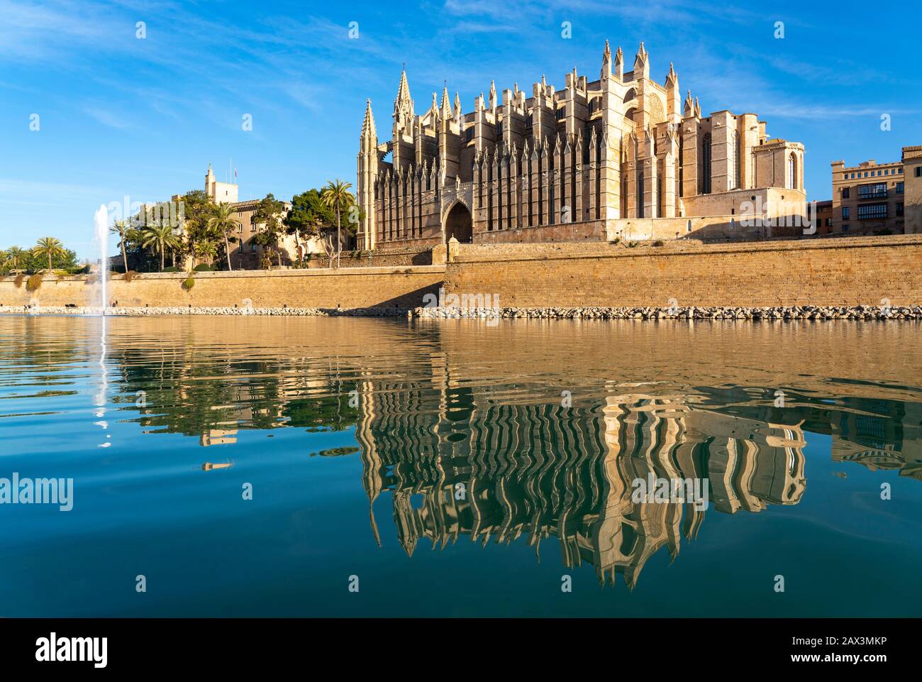 Palma de Mallorca, Bay of Palma, the Cathedral of Santa Maria, Balearic Islands, Spain Stock Photo