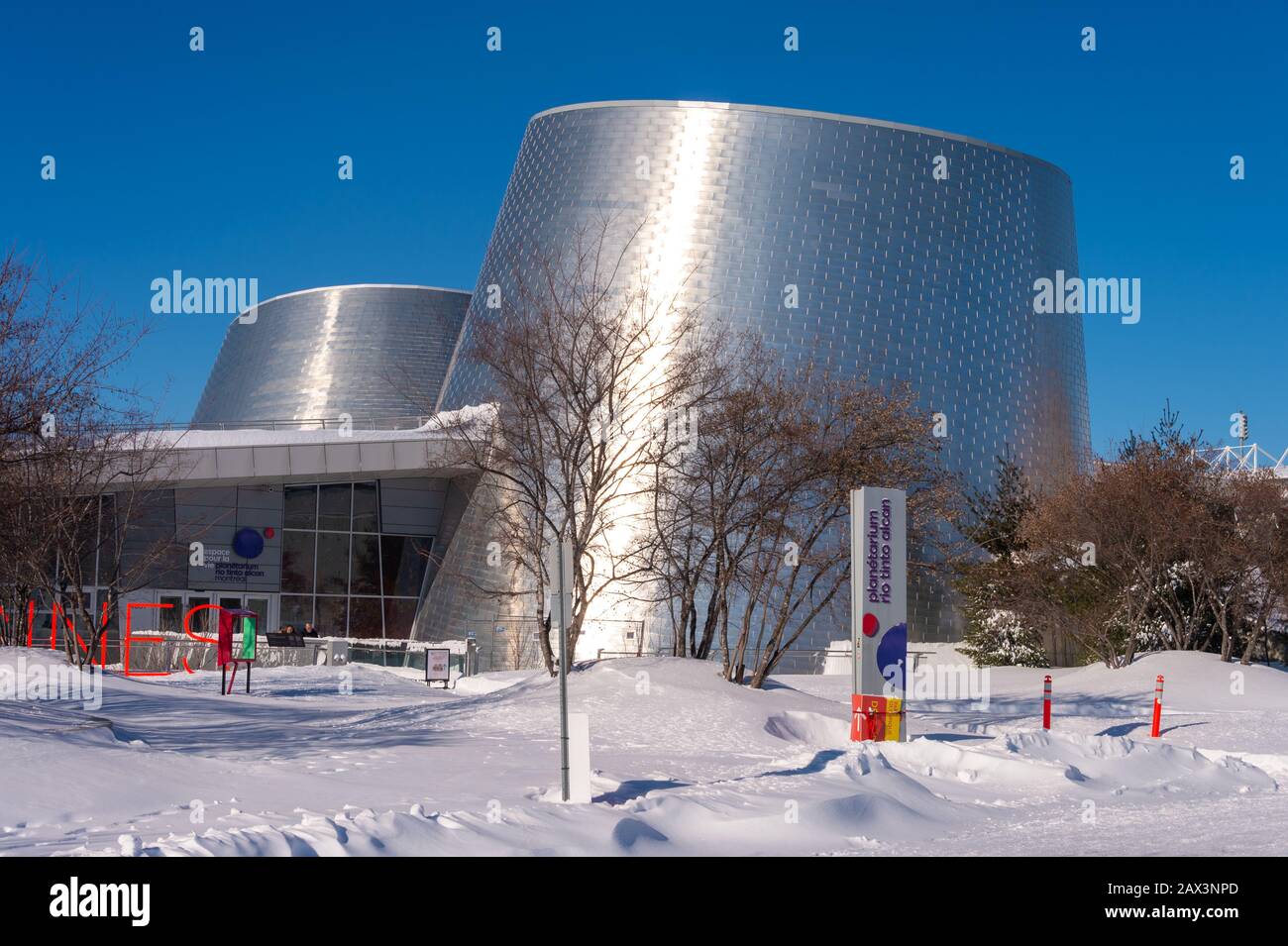 Montreal, CA - 8 February 2020: Montreal Rio Tinto Alcan Planetarium in winter Stock Photo