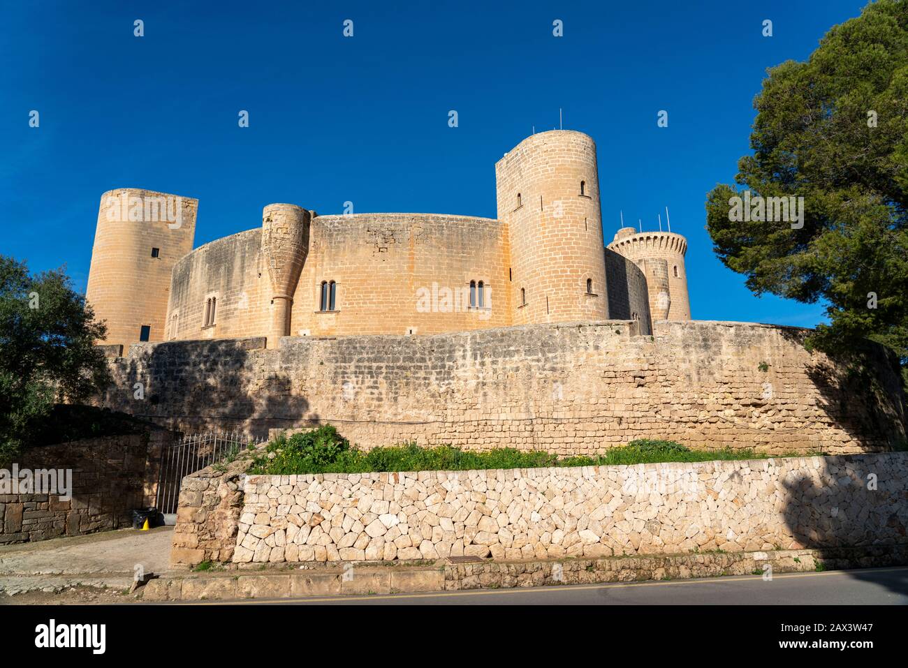 Castell de Bellver, fortress above Palma de Mallorca, Spain, Stock Photo