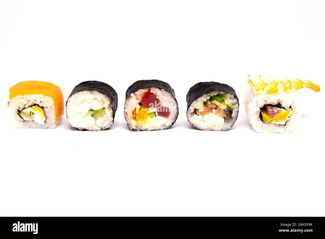 A set of rolls of different kinds isolated on a white background Stock ...