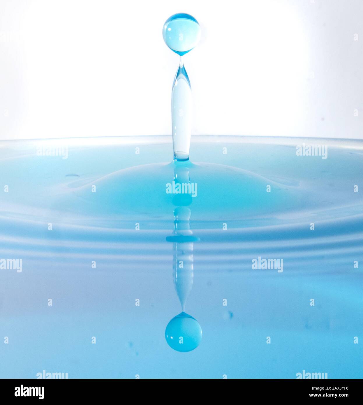 Closeup of a water drop effect in light blue color tone in white background Stock Photo Alamy