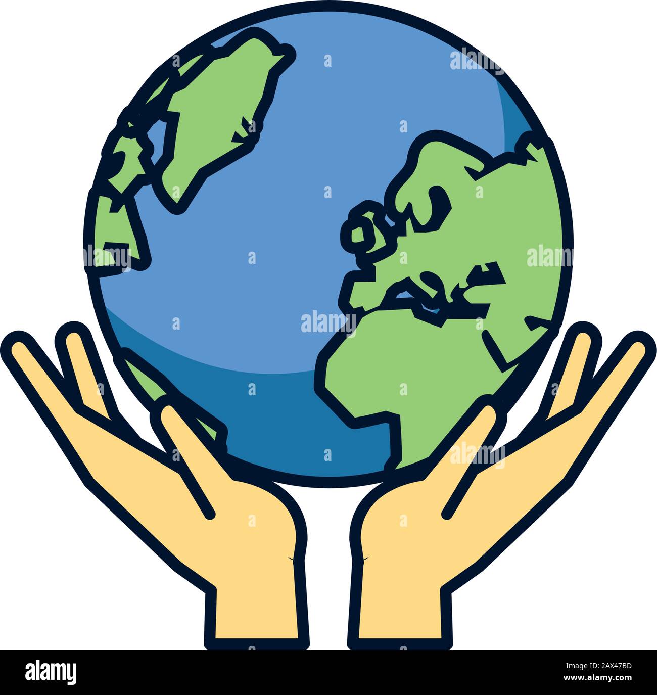 hands with world planet earth Stock Vector Image & Art - Alamy