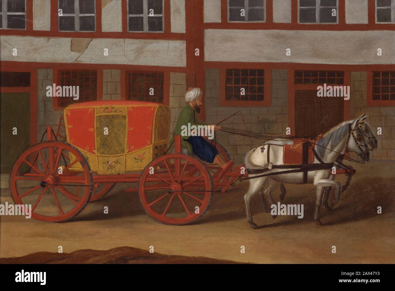 A Coachman With A Team Of Horses And Covered Carriage English Turkey Late 18th Century Paintings Oil On Canvas The Edwin Binney 3rd Collection Of Turkish Art At The Los Angeles County