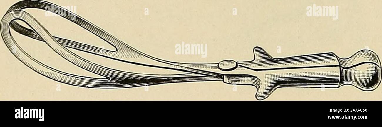 The American text-book of obstetrics for practitioners and students . Fig. 192.—Forceps of Pajot.. Fig. 193.—Forceps of Naegele. Stock Photo
