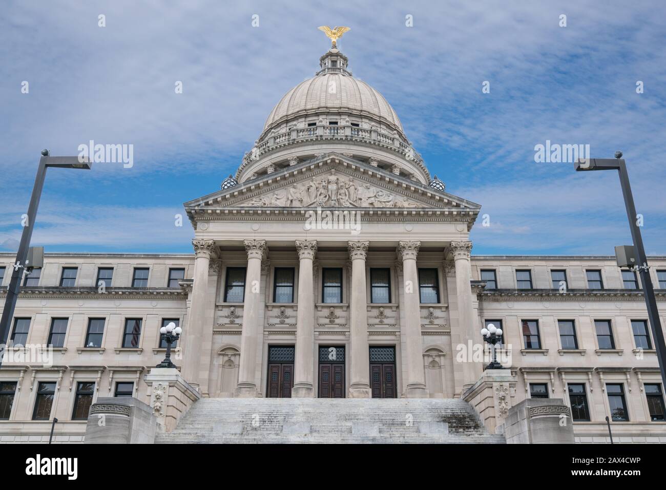 Exterior of the Mississippi State Capitol Building in Jackson Stock Photo
