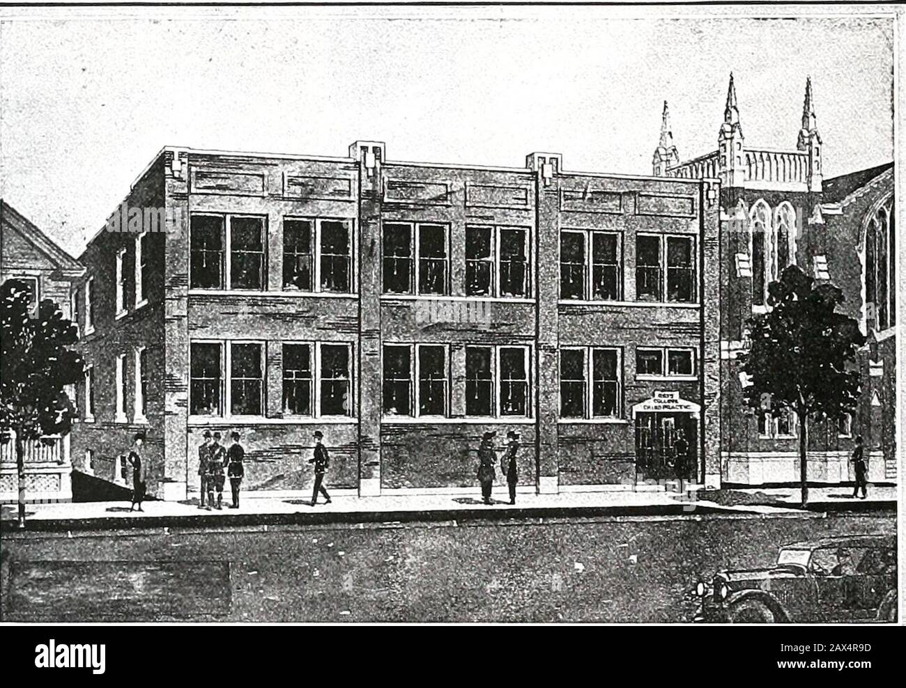 Ross College of Chiropractic . r Ross College of Chiropractic Fort Wayne. Indiana. Our Own Home—Located in Downtown Section THIS large, beautiful and substantial college building onopposite page is the newly constructed addition to ourinstitution. It was designed and planned for this special pur-pose. Therefore, it provides ideal facilities and quarters for the lecture and clinic rooms. The old building contains the business offices and reception room. Il. th.i m,l NOT rented or leased property. THEY ARE ENTIRELYOUR OWN. All of which means that our institution is com-plete in its appointments, Stock Photo
