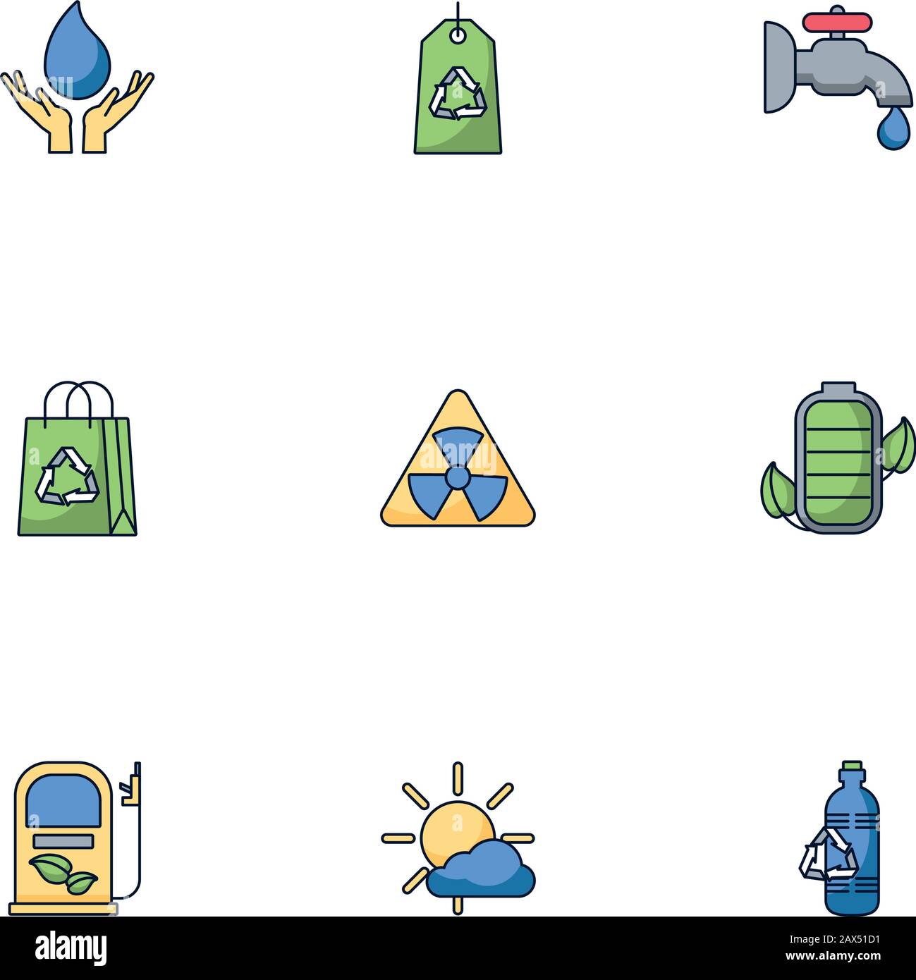 bundle of environment set icons Stock Vector Image & Art - Alamy