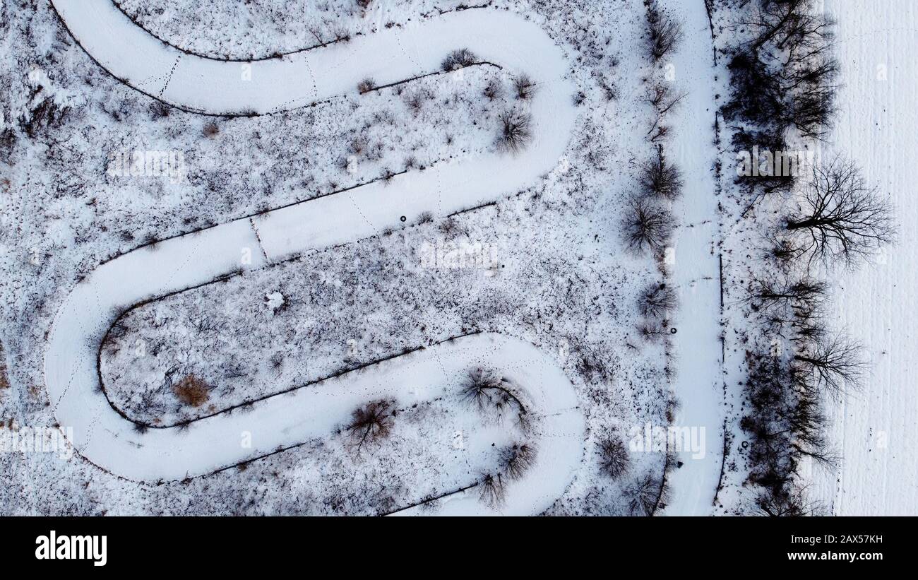 Old Wally world abandoned go kart track Stock Photo Alamy