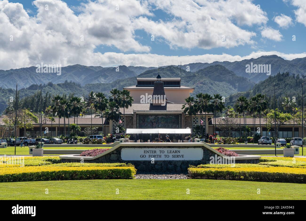 La ie HI 24 January 2020 Entrance Sign To Brigham Young University la-ie-hi-24-january-2020-entrance-sign-to-brigham-young-university