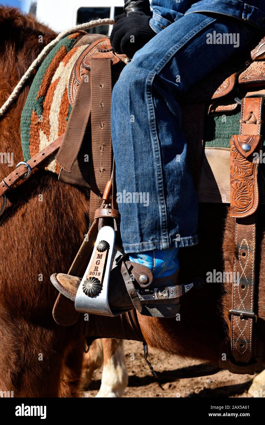 Cowboy boots in stirrups hires stock photography and images Alamy
