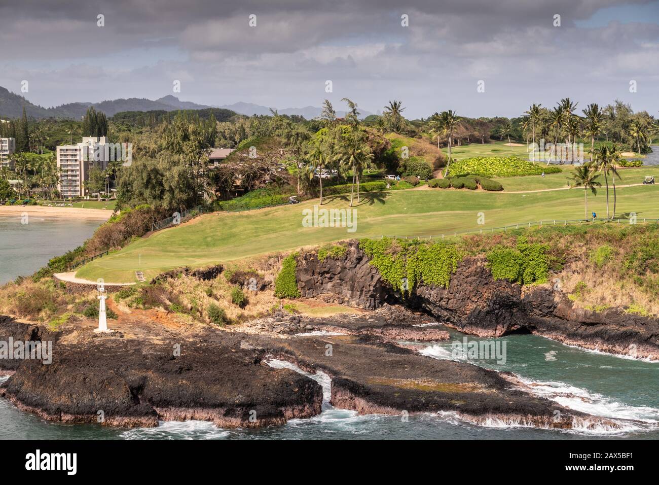 Nawiliwili, Kauai, Hawaii, USA. January 17, 2020 Wide view over