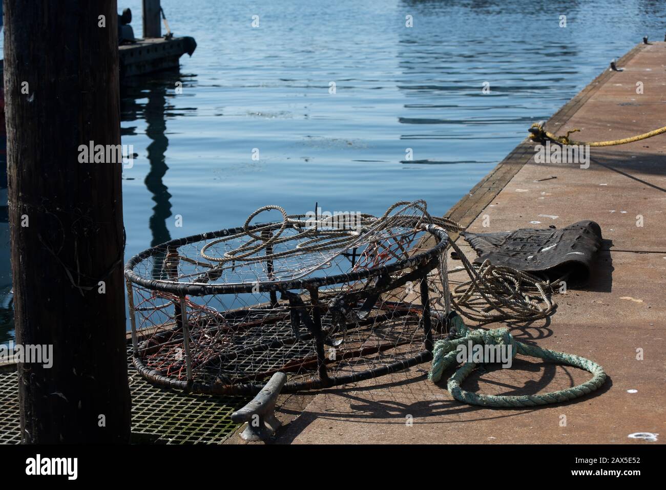 Pacific Northwest style of crab trap Stock Photo