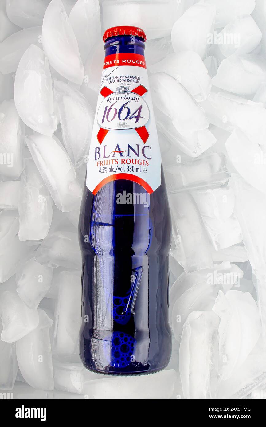 Kronenbourg 1664 Blanc Fruit Rouges. Kronenbourg is France's leading beer brand. Stock Photo