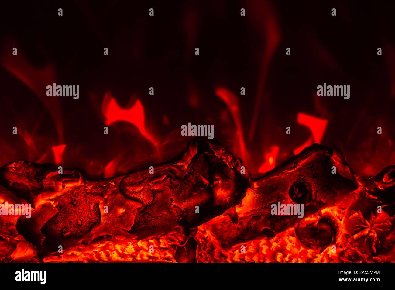 Fire from fireplace background Stock Photo