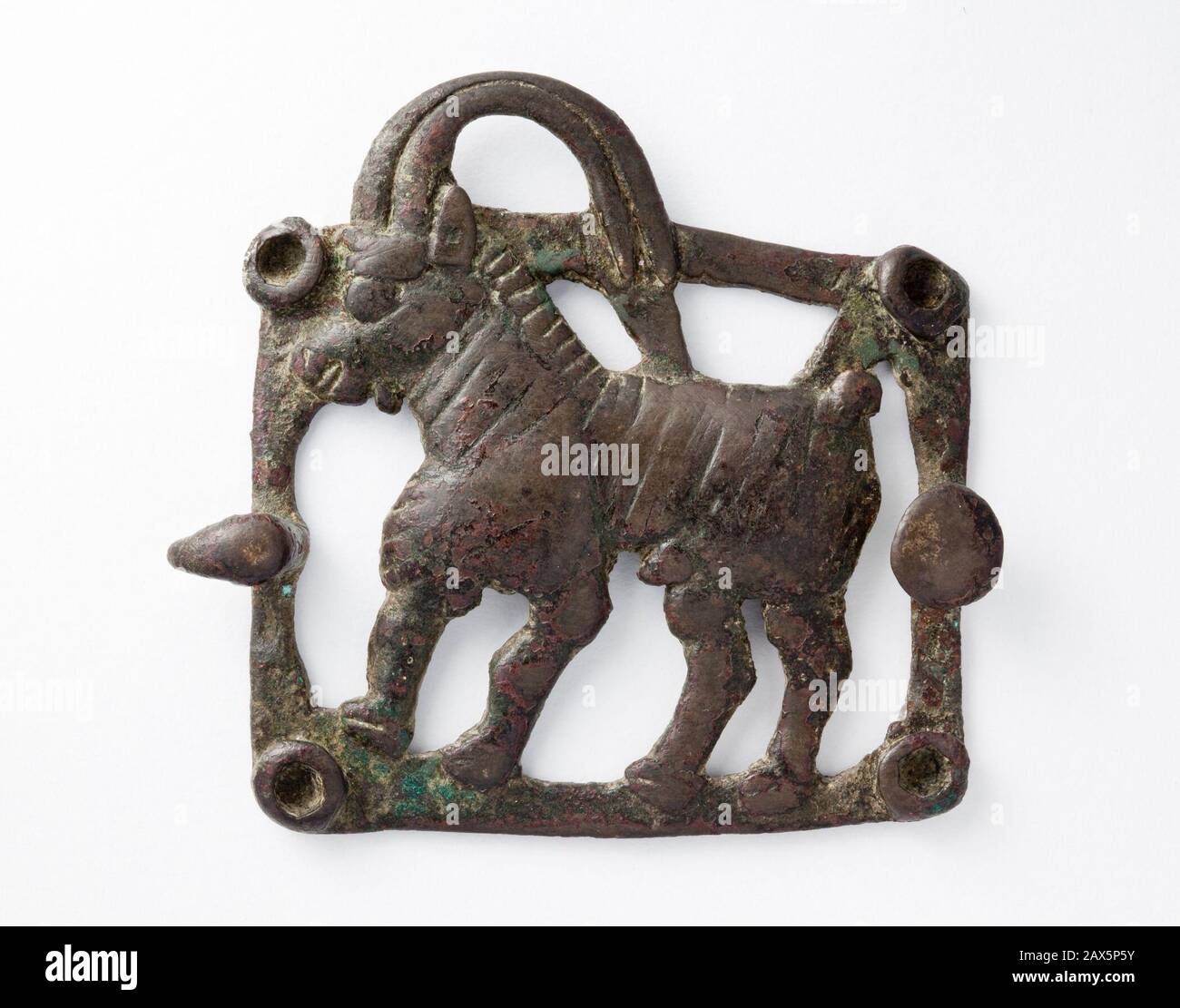 Belt Buckle (One Ram); English: Iran, circa 150 B.C.- A.D. 225 Costumes;  Accessories Bronze Height: 2 3/4 in. (7 cm); Width: 3 in. (7.5 cm) Gift of  Nasli M. Heeramaneck (M.76.174.139) Art