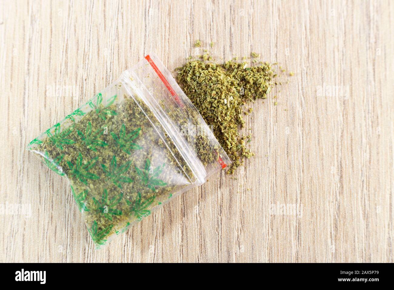 small plastic bag containing marijuana powder (cannabis Stock Photo Alamy