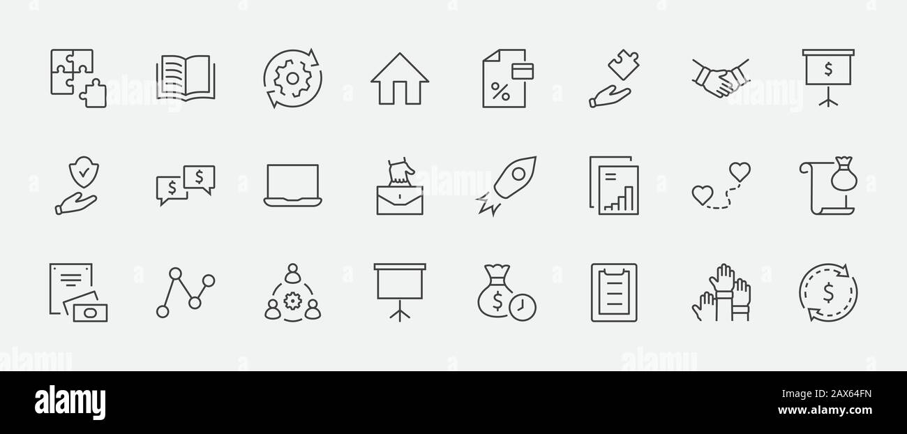 Set of Business Cooperation Vector Line Icons. Contains such Icons as ...