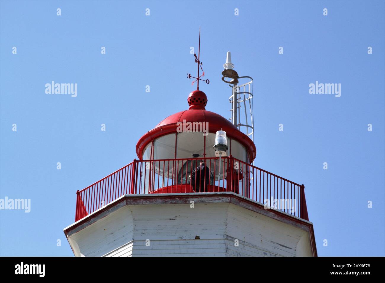 Top of lighthouse in Prince Edward Island Stock Photo