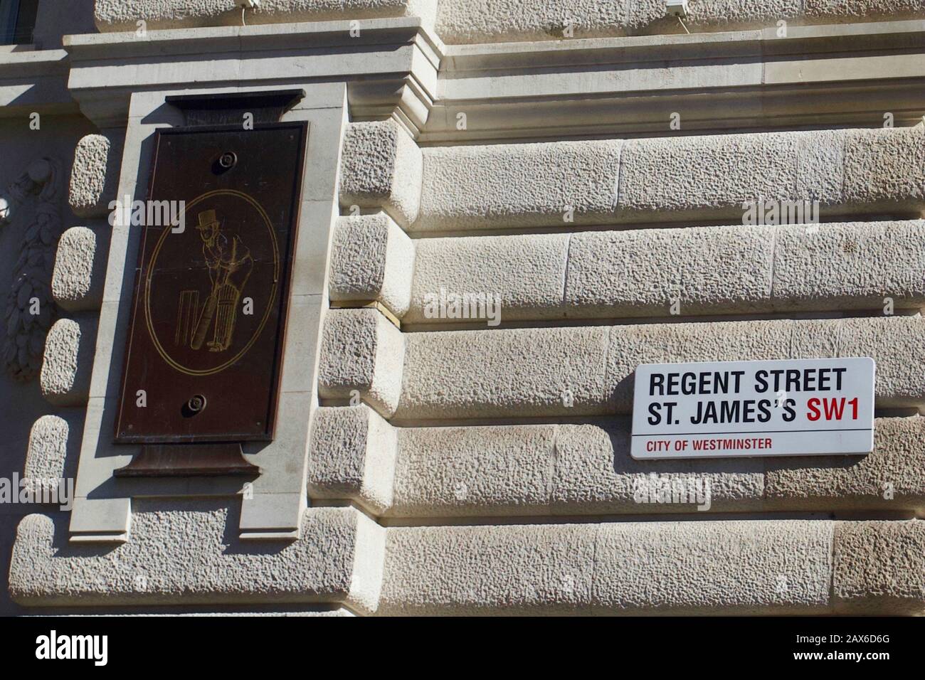 Regent Street, St. James's sign, City of Westminster, London SW1
