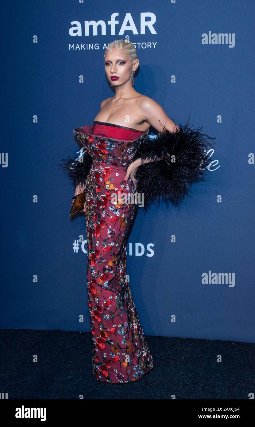 New York, NY - February 5, 2020: Jazzelle Zanaughtti wearing dress by Y