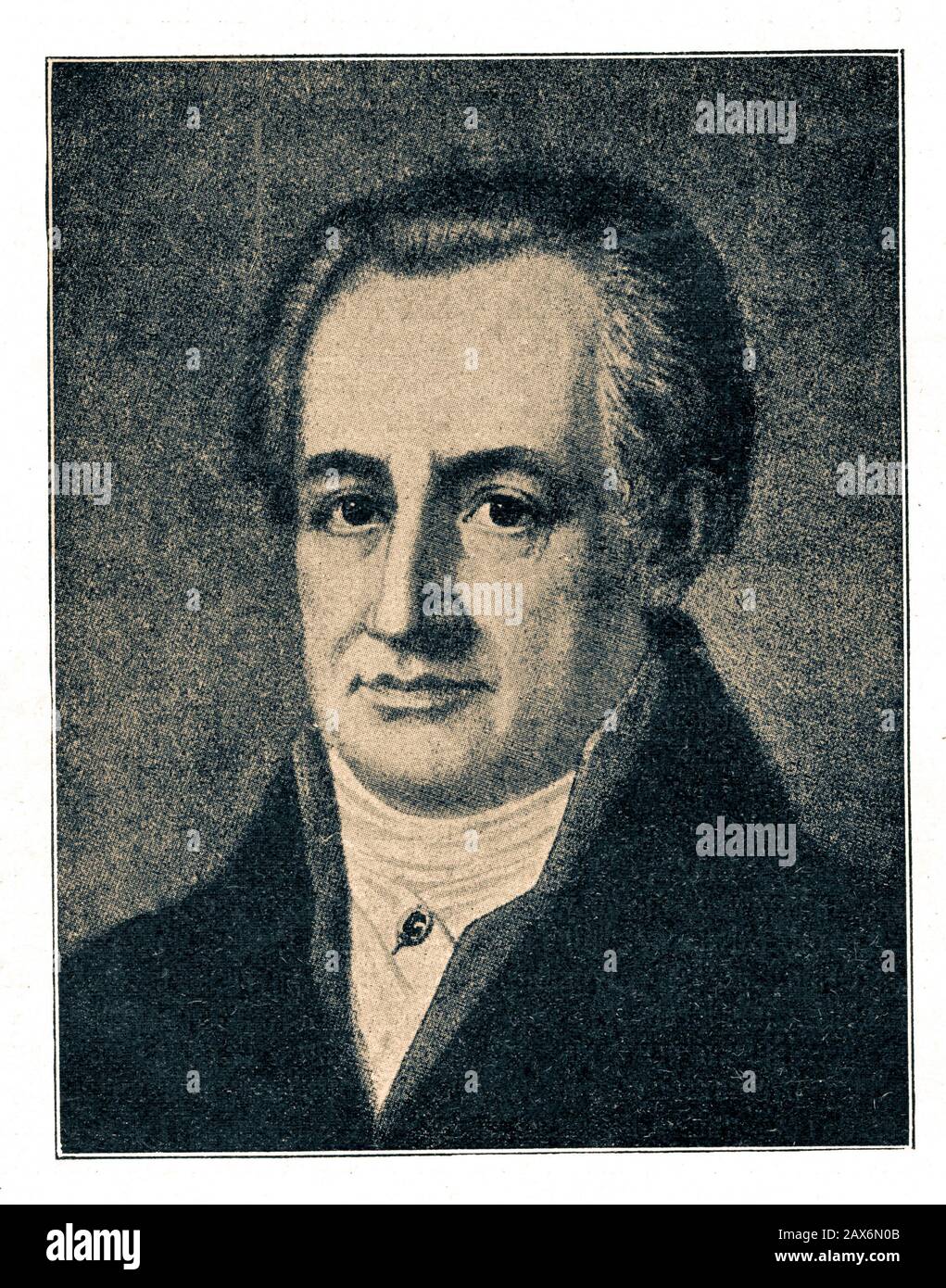 Goethe, from a painting by L. Zeidler Stock Photo