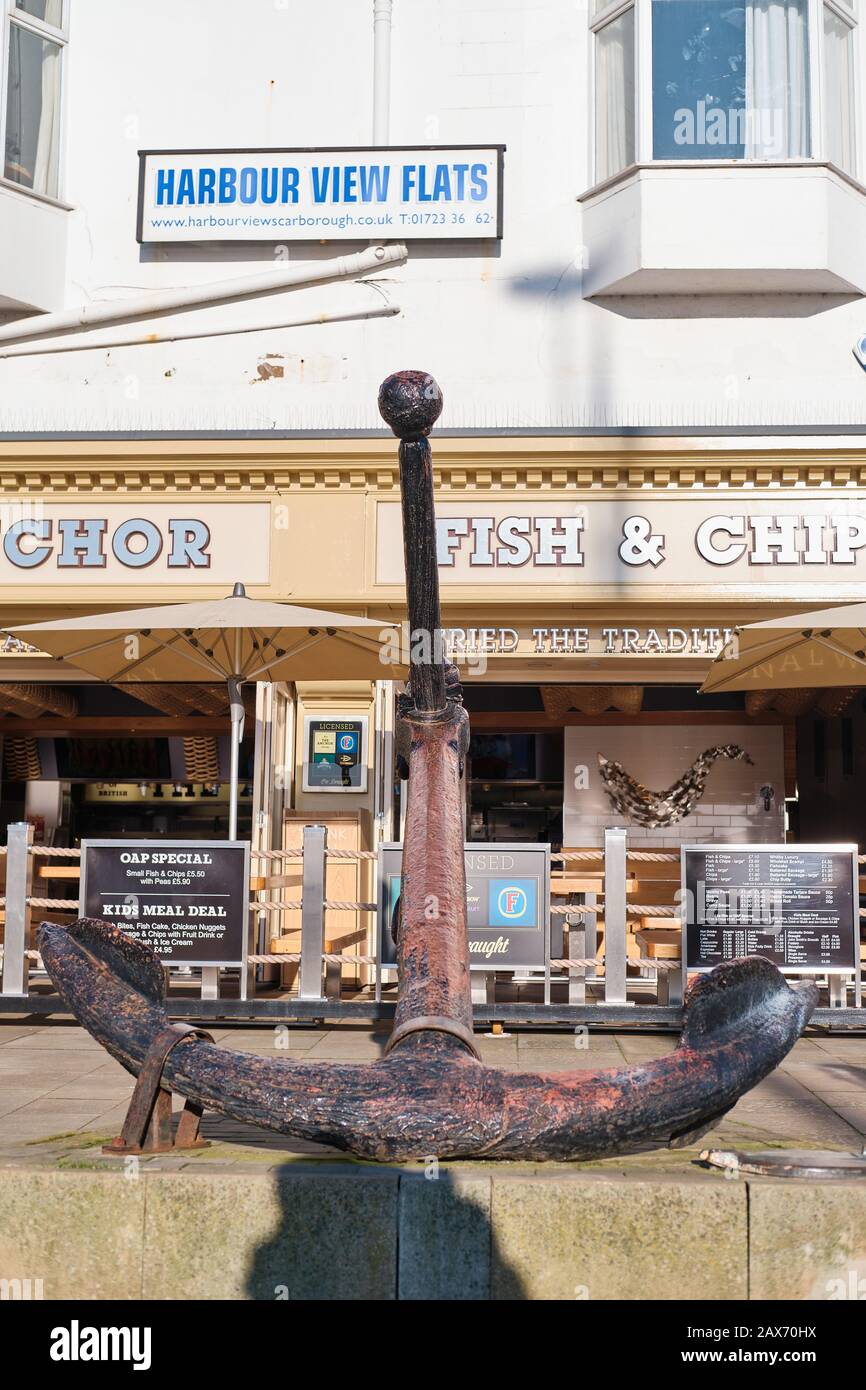 SCARBOROUGH, UNITED KINGDOM Jan 18, 2020 Vertical shot of the famous