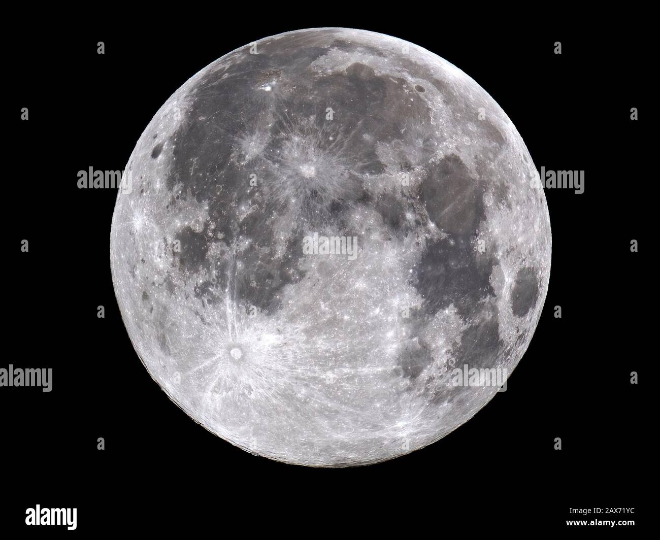 Super Full Snow Moon February 2020 Stock Photo
