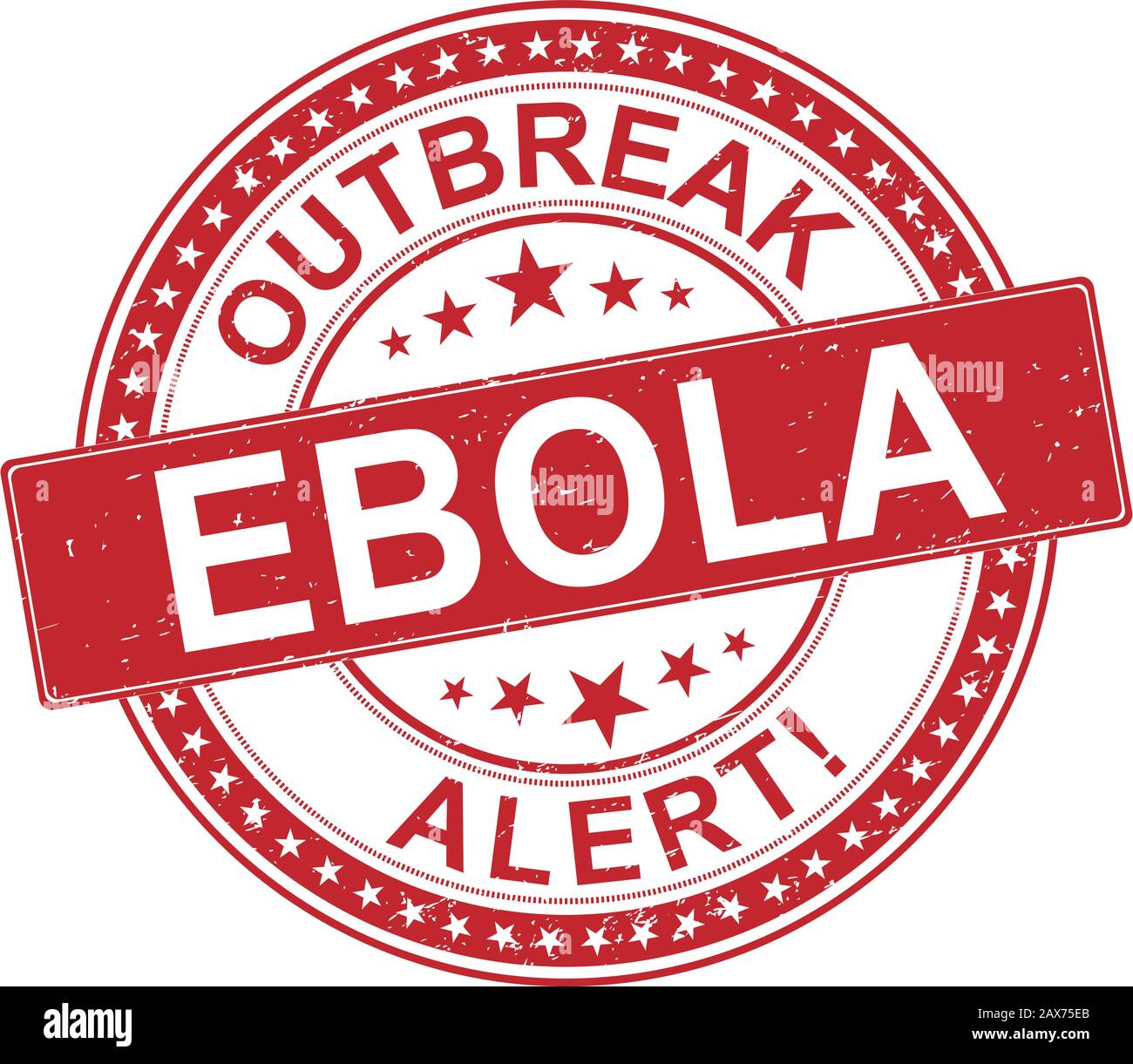 ebola alert eubber stamp on a white background Stock Vector