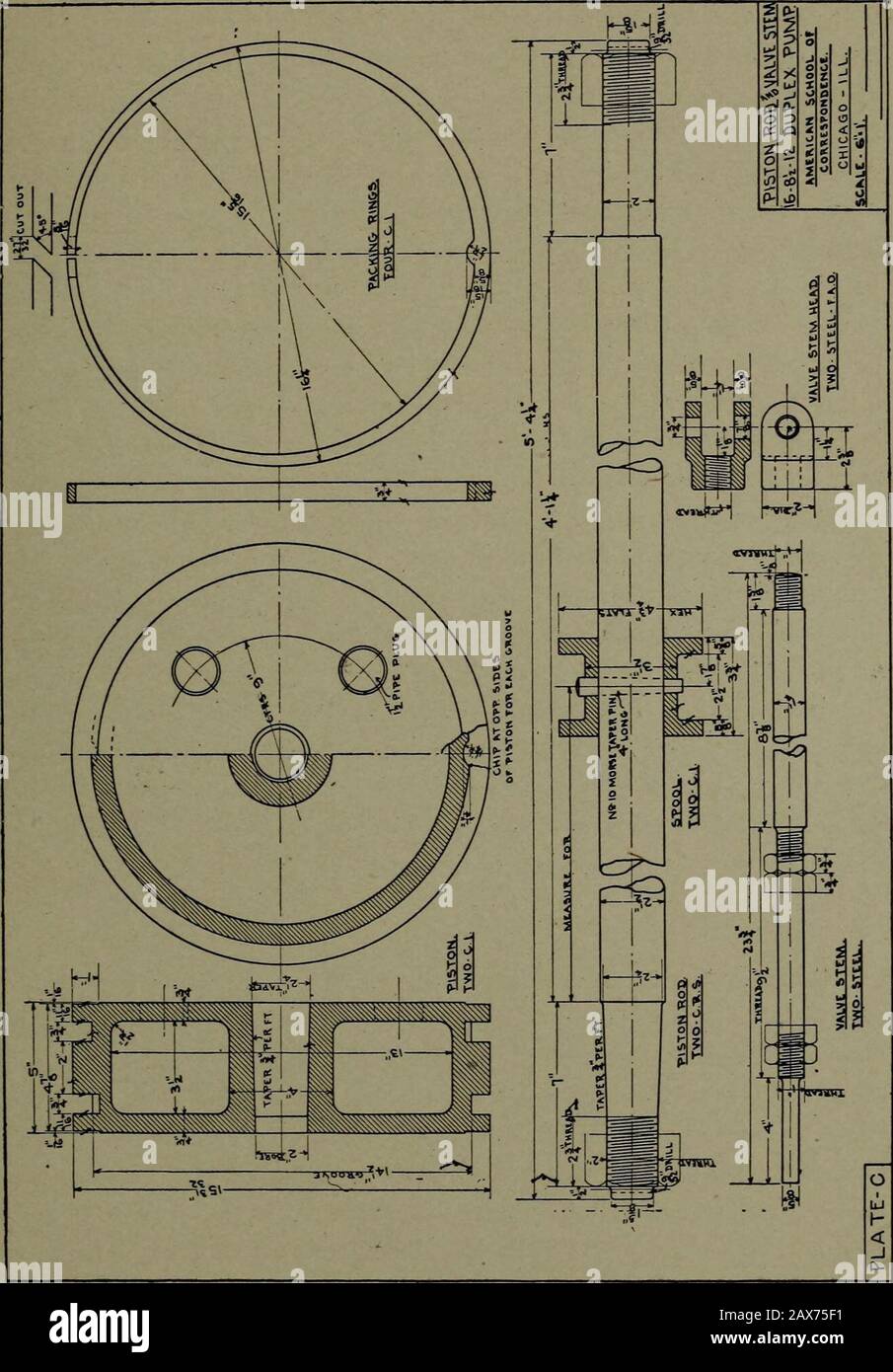 Machine drawing; a practical guide to the standard methods of graphical  representation of machines, including complete detail drawings of a duplex  pump and of a direct-current generator . imensions alone the marks