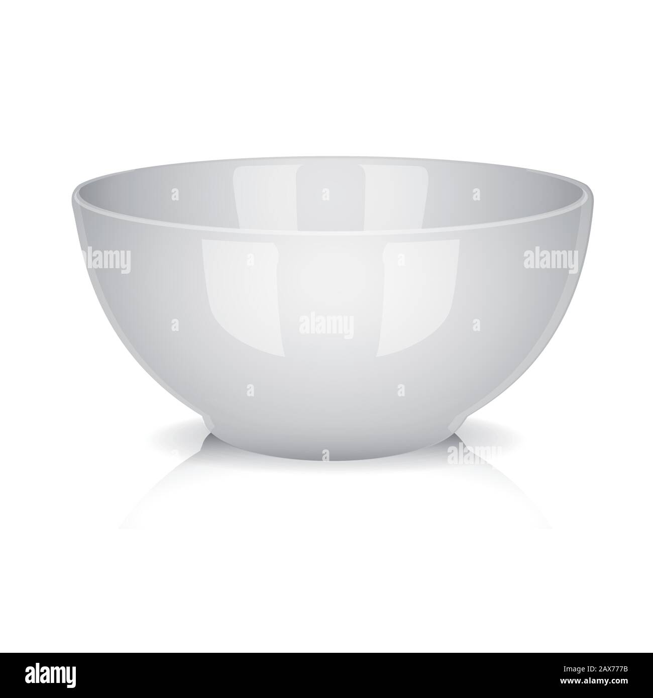 White porcelain bowl isolated Stock Vector