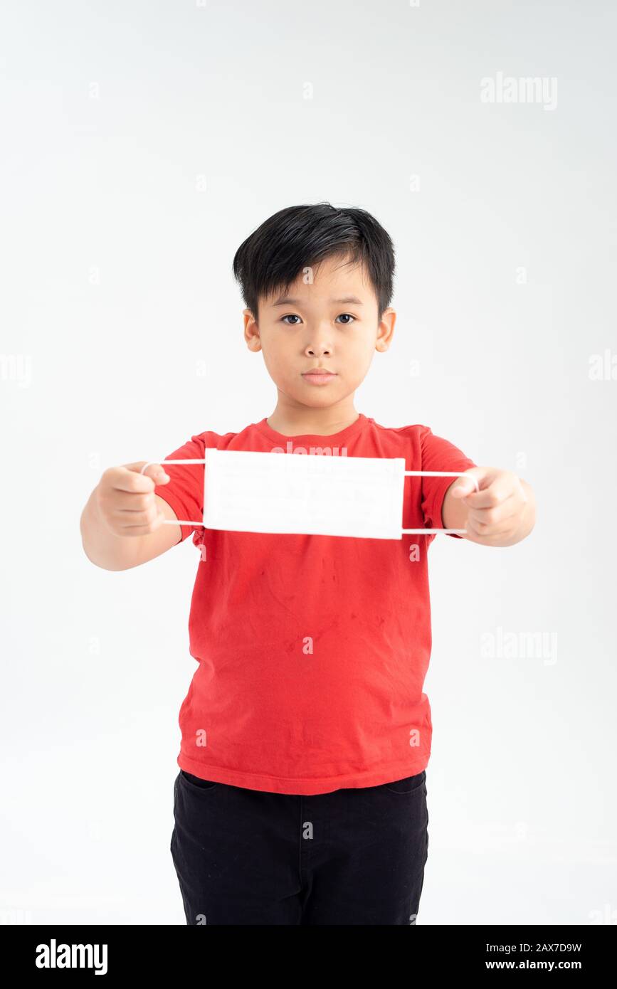 Portrait of a boy wearing a medicine healthcare mask Stock Photo - Alamy