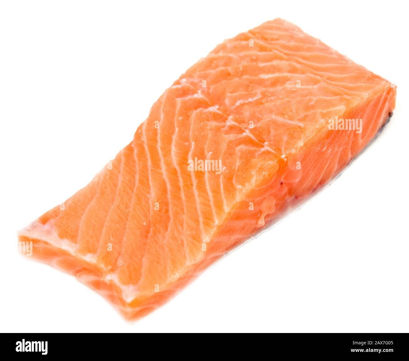 Piece of red fish isolated on white background Stock Photo - Alamy