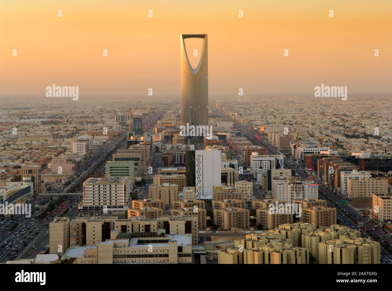 Riyadh city at sunset Stock Photo Alamy