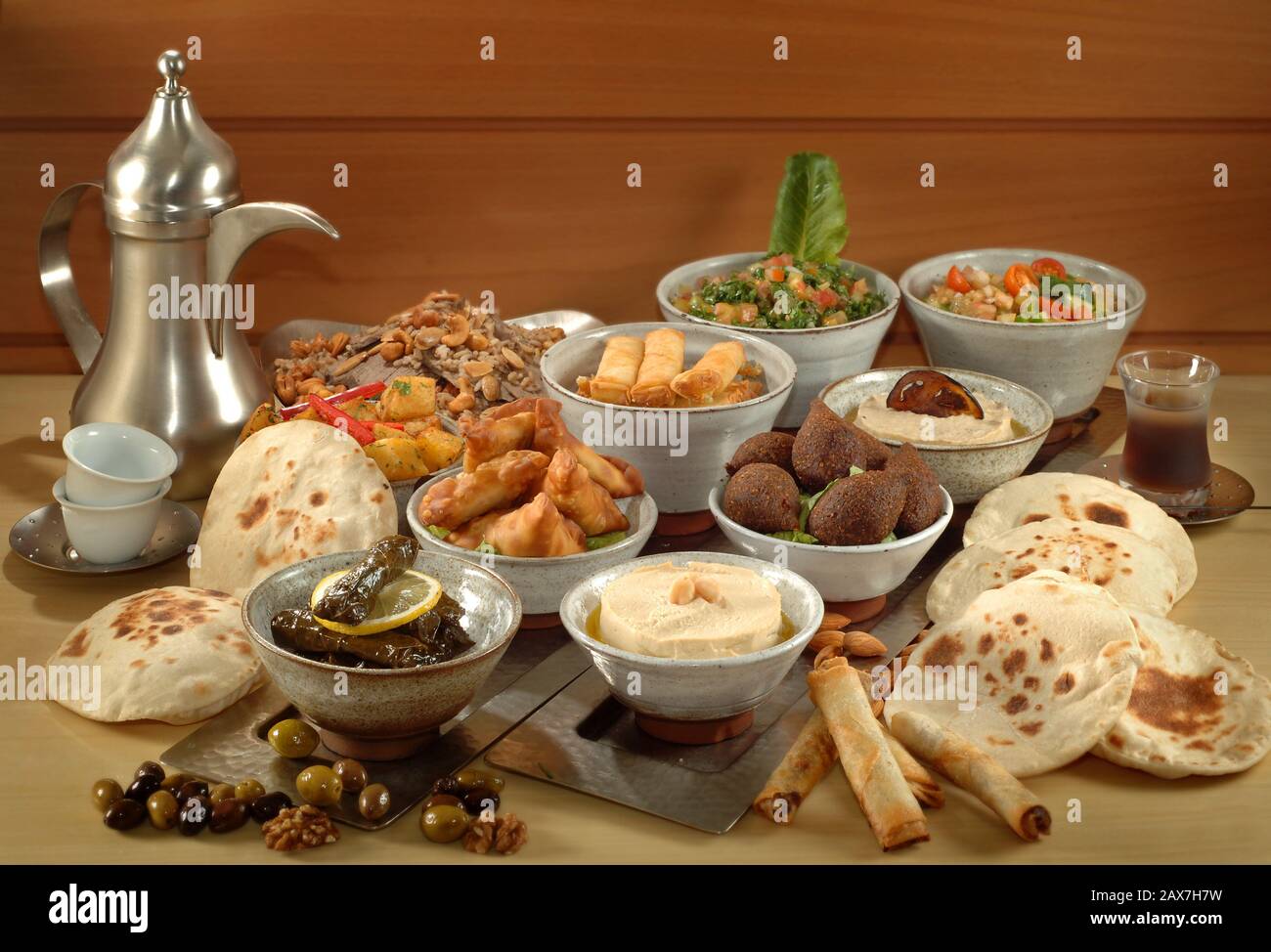 Arabian, Lebanese food. Stock Photo