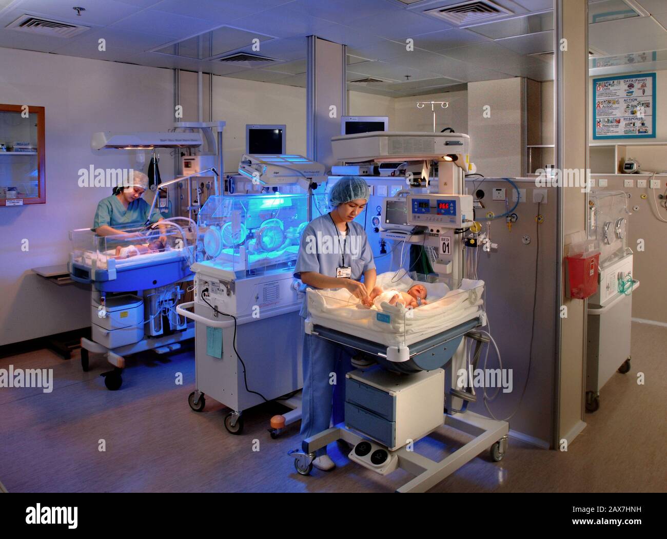 New born section in a maternity hospital in Hufuf, Saudi Arabia. Stock Photo