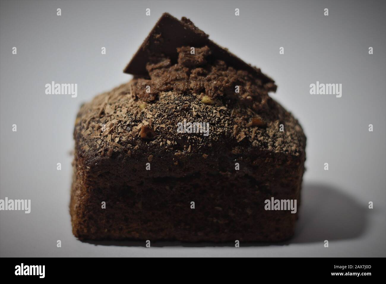 Chocolate cake on white background Stock Photo