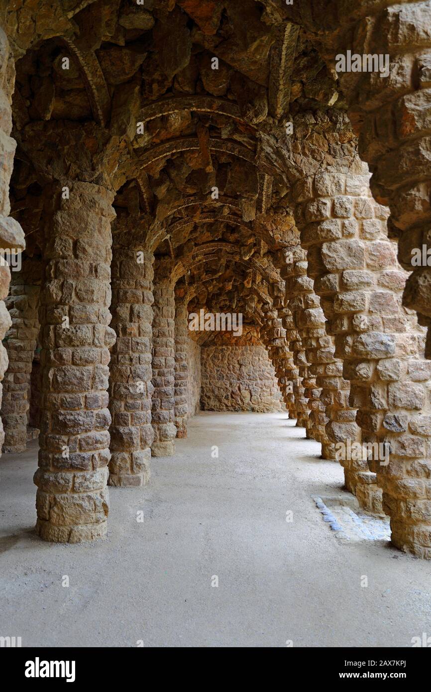 Parc Guell A Garden Overlooking Barcelona Designed And Built By Guadi And Josep Jujol In 1914 Stock Photo Alamy alamy