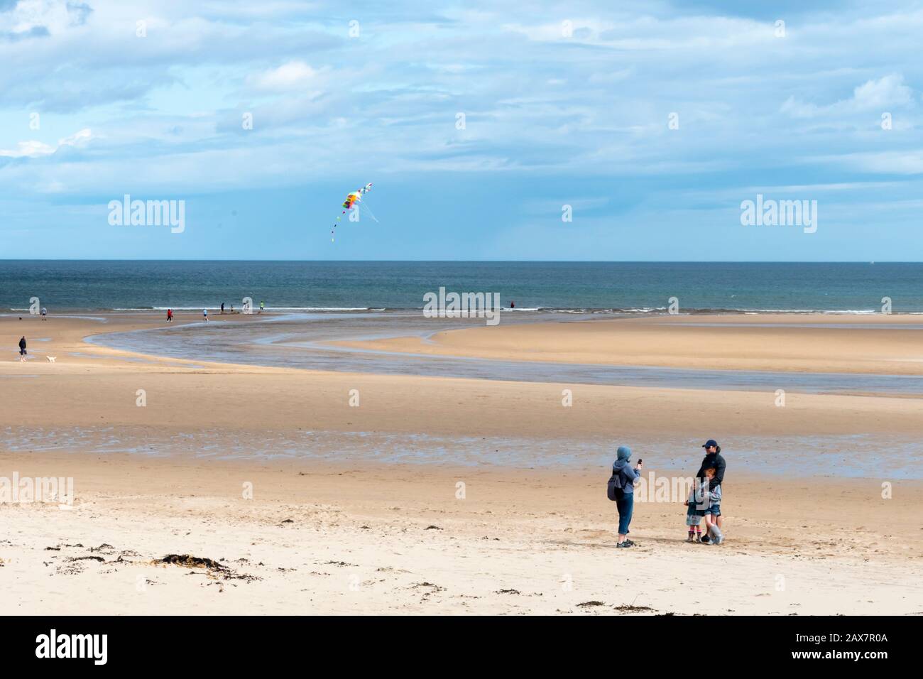 Beach at Alnmouth, Northumberland, England Stock Photo