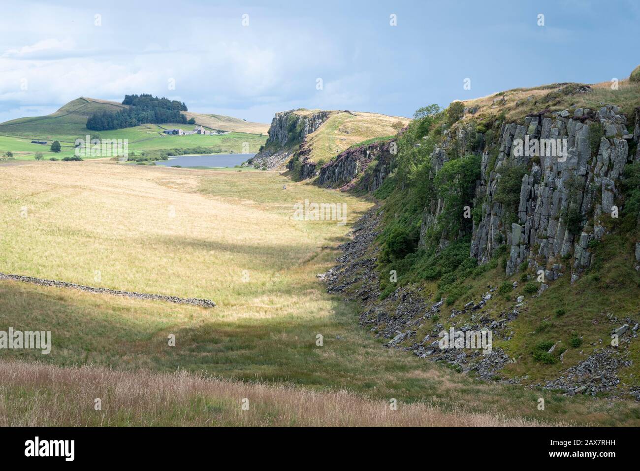 Landscape near Hadrians Wall, near Once Brewed, Northumberland, England ...