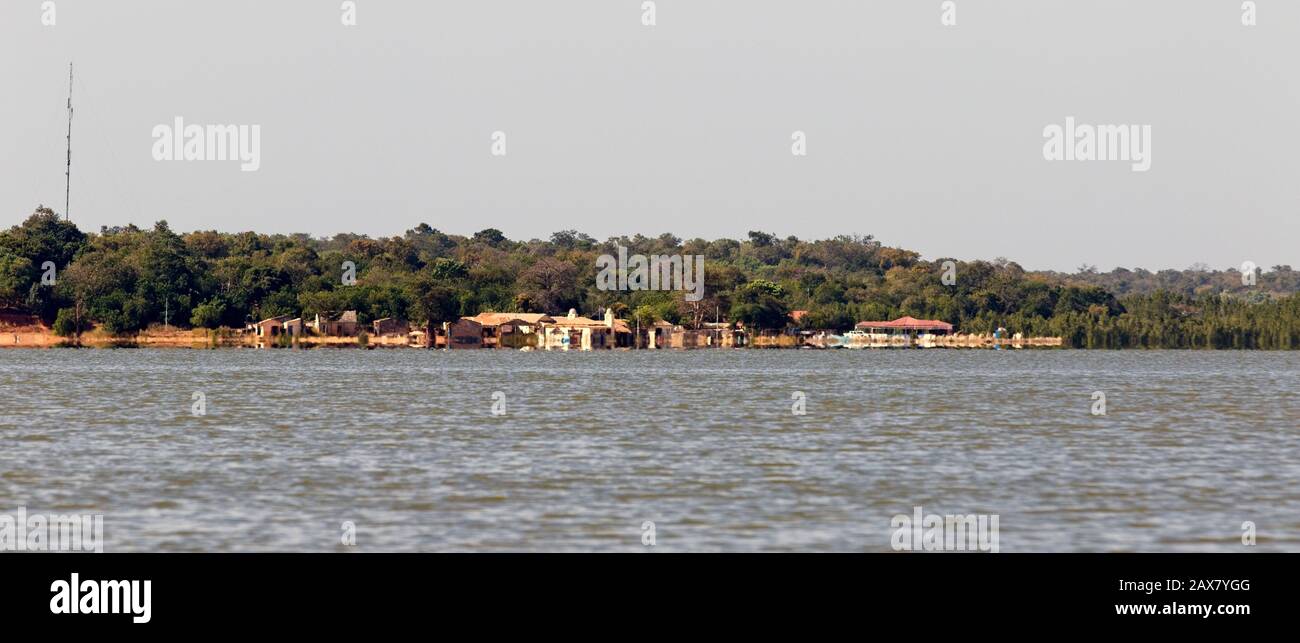 Tendaba Camp across the River Gambia, Gambia. Stock Photo
