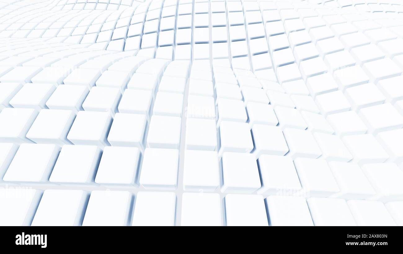 Abstract White Cubic Waving Surface Futuristic Background Stock Photo ...